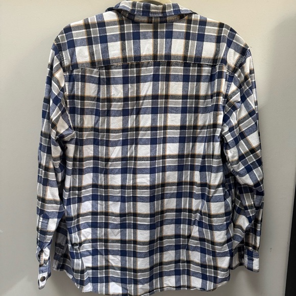 Blue Mountain Flannel Shirt Blue Plaid Mens Large - Picture 4 of 5
